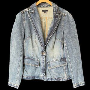 Vintage Y2K 2002 GAP Denim Jacket Size Small 100% Cotton Hong Kong